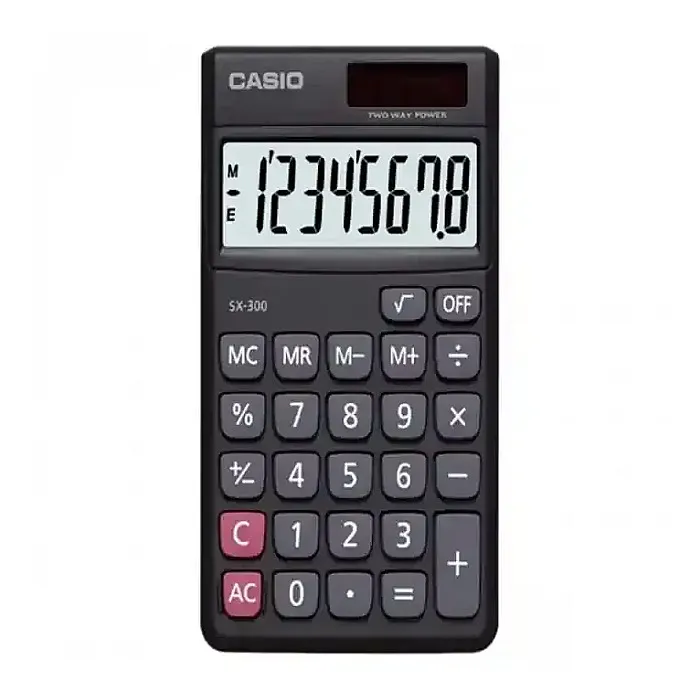 Casio SX-300-W Solar and Battery Powered Basic Calculator Casio SX-300-W Solar and Battery Powered Basic Calculator